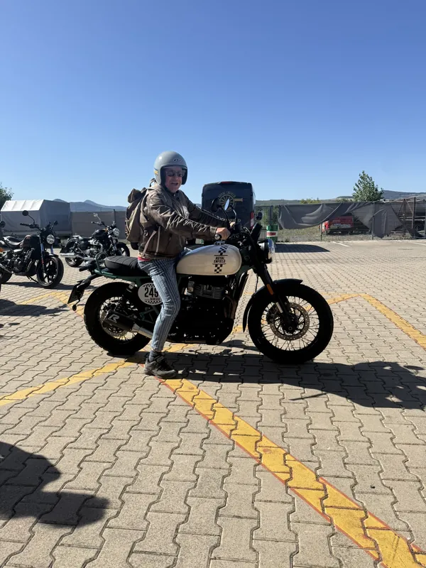 GARAGE customer at the handover of a new Royal Enfield motorcycle