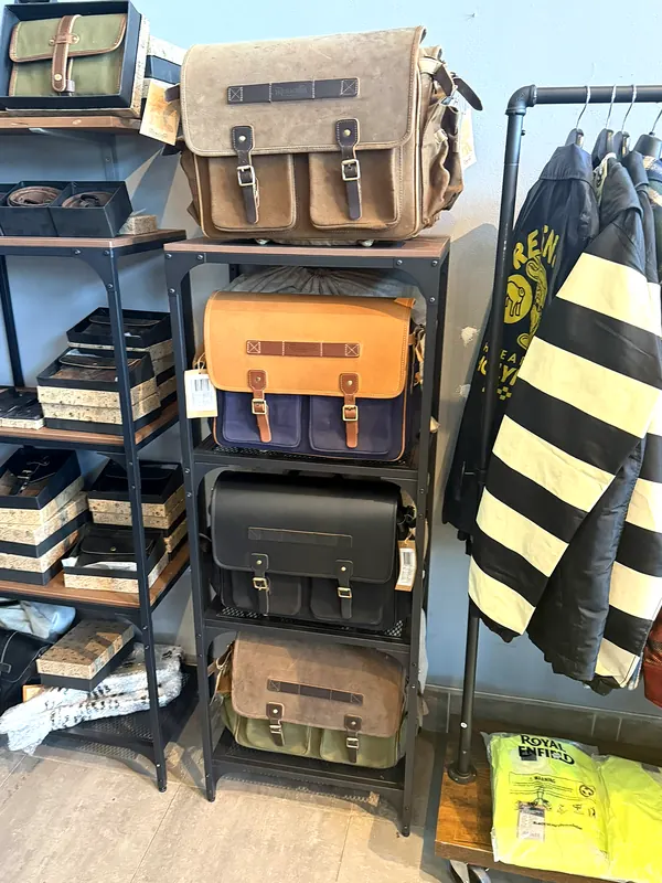 Bags and jackets in the rack