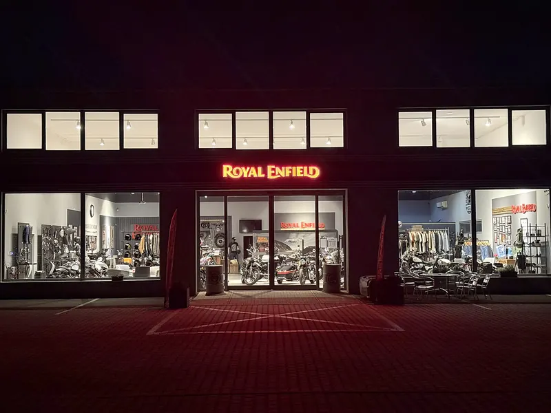 Showroom windows in the evening