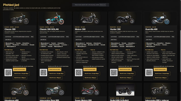 Testovací jízdy Royal Enfield: vyber si motorku, naskenuj QR kód a vyraz